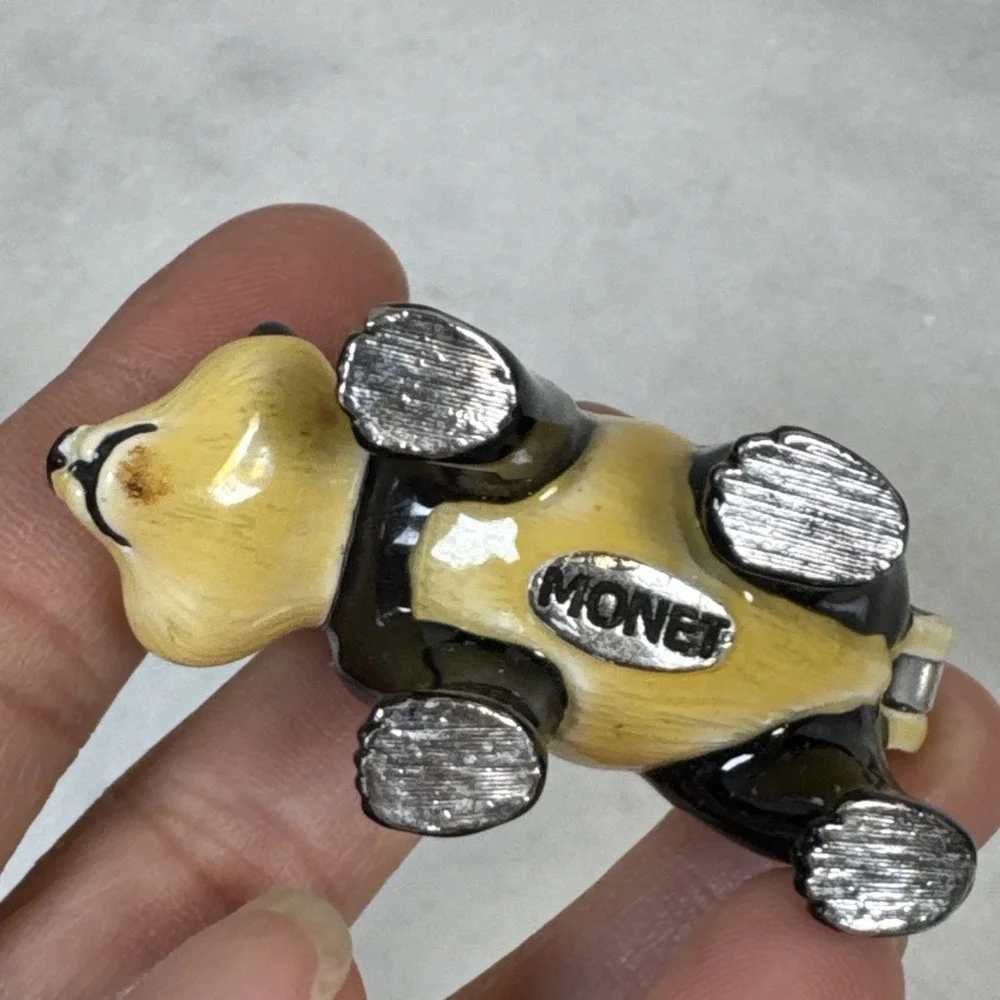 Vintage Monet Enamel Trinket Box Panda Figurine 2